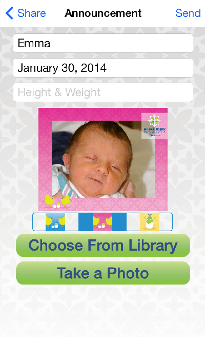 Baby Announcement Mobile App